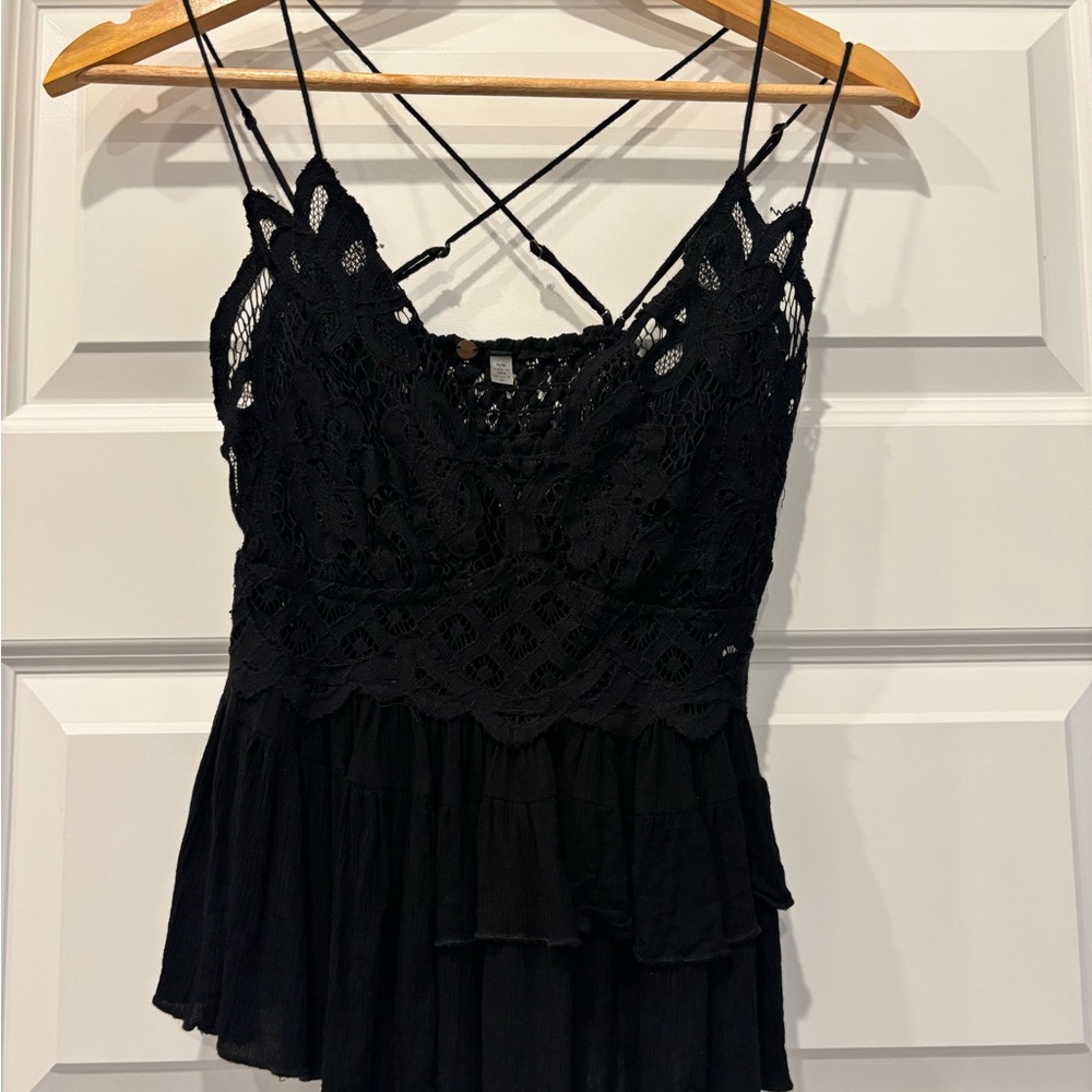 Free People Black Lace Camisole Top